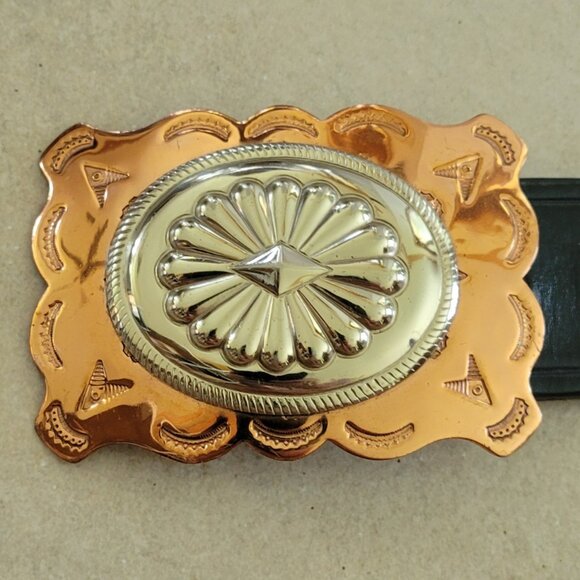 VTG Wackenhut Top Grain Cowhide Genuine Leather Belt with Large Buckle USA 38 - Picture 5 of 14